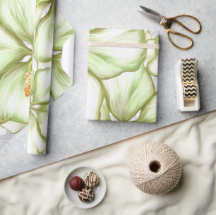 Hibiscus & lace WHITE Wrapping Paper