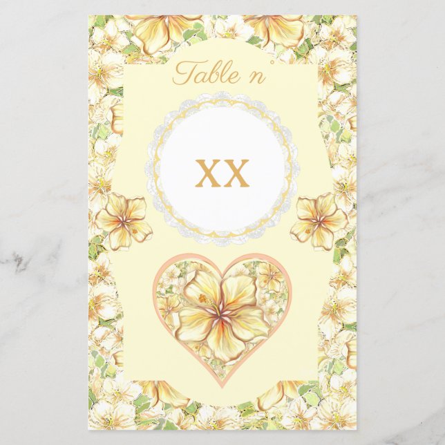 Hibiscus & lace YELLOW (Back)