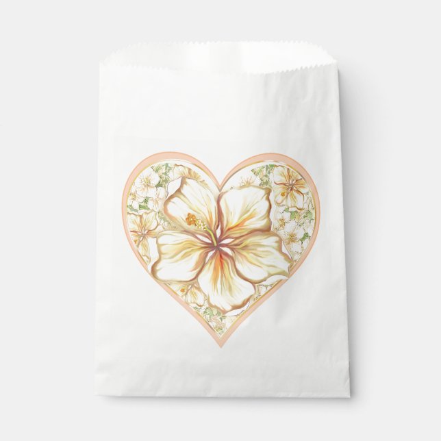 Hibiscus & lace YELLOW Favor Bag (Front)