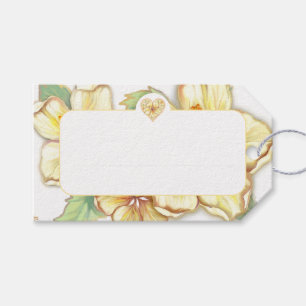 Hibiscus & lace YELLOW Gift Tags