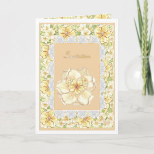 Hibiscus & lace YELLOW Invitation