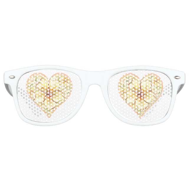 Hibiscus & lace YELLOW Retro Sunglasses (Front)