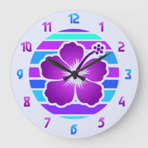 Hibiscus Large Clock