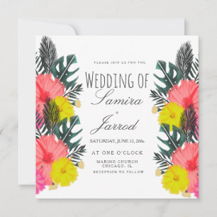 Hibiscus Leaf Hand-Drawn Floral Tropical Wedding