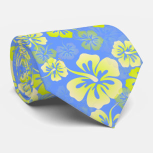 Hibiscus Leis / Hawaiian Tie/ Tropical Floral Neck Tie