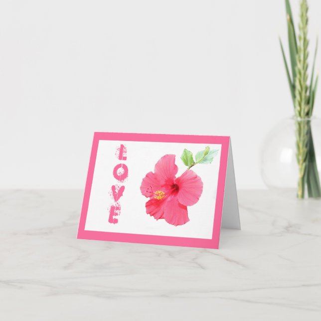 Hibiscus Love Customizable Greeting Card (Front)