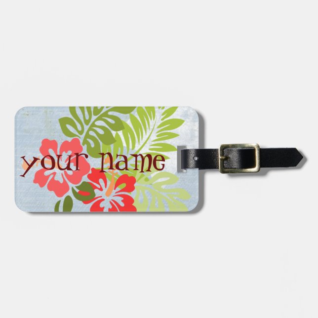Hibiscus Luggage Tag (Front Horizontal)