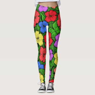 Hibiscus & Monstera #4 Leggings
