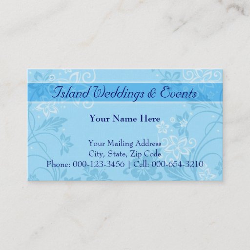 Customizable hibiscus motif.blue ~ bc business cards
