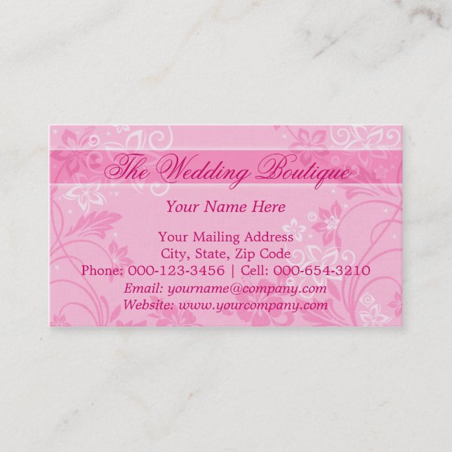 hibiscus motif.pink ~ bc business card (Front)