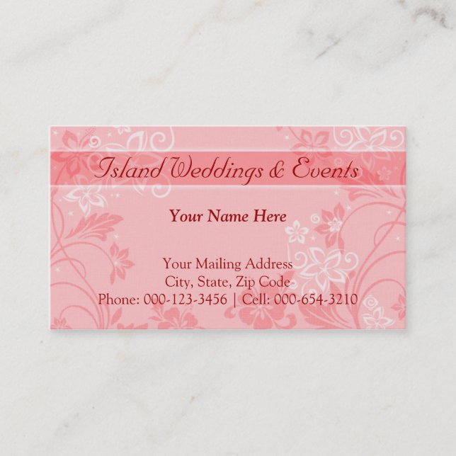 hibiscus motif.red ~ bc business card (Front)