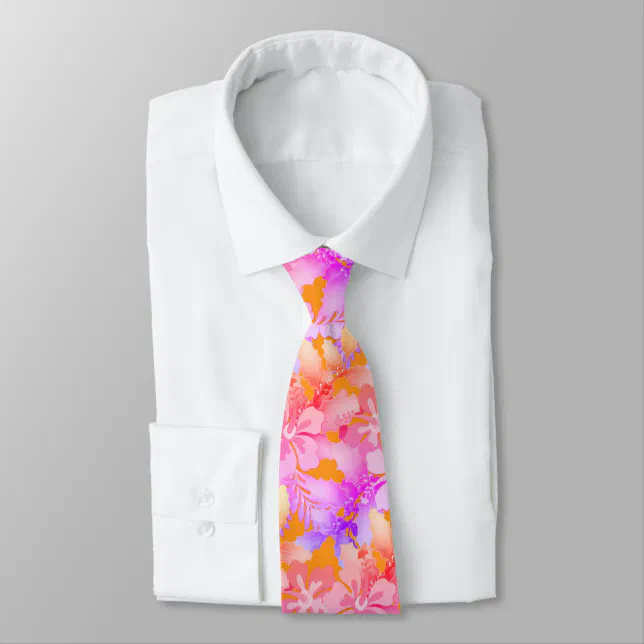 hawaiian print tie