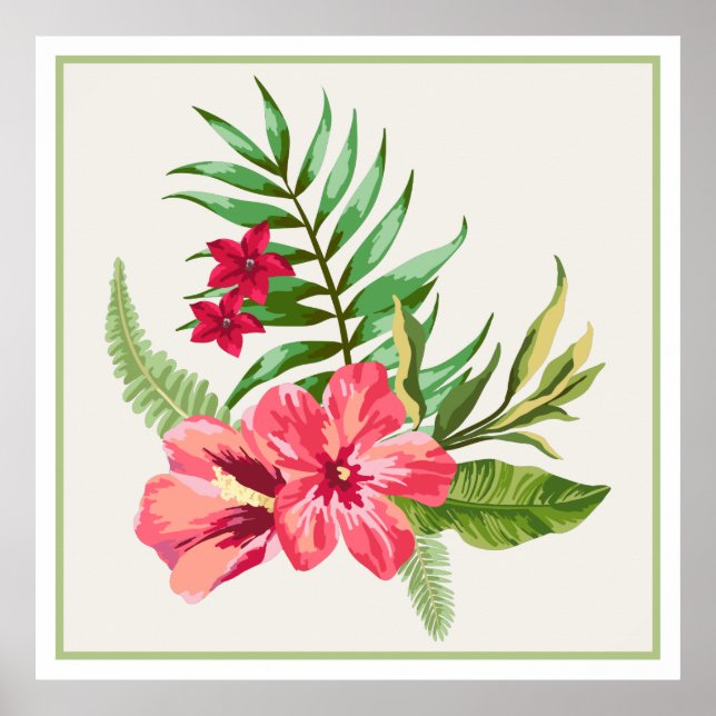 Hibiscus Native Hawaiian Flowers Poster (Front)