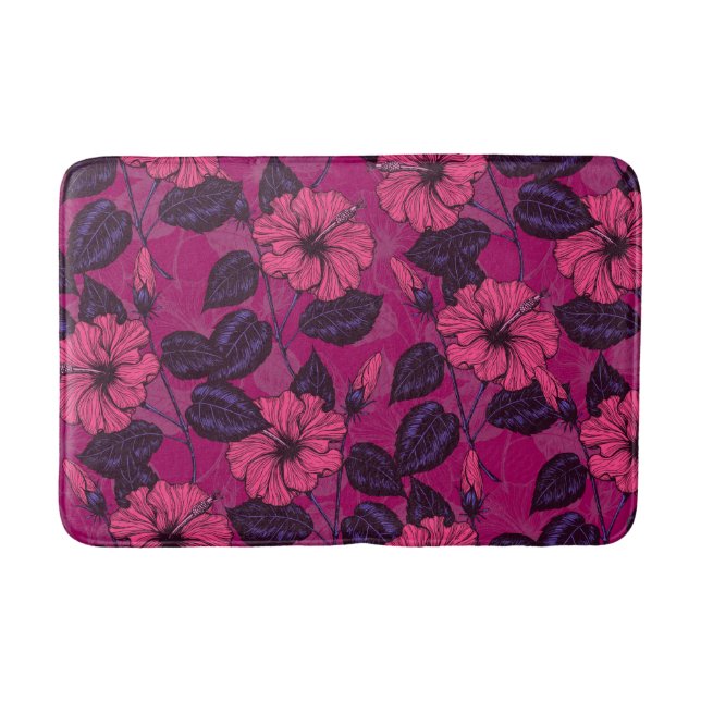 Hibiscus night bath mat (Front)