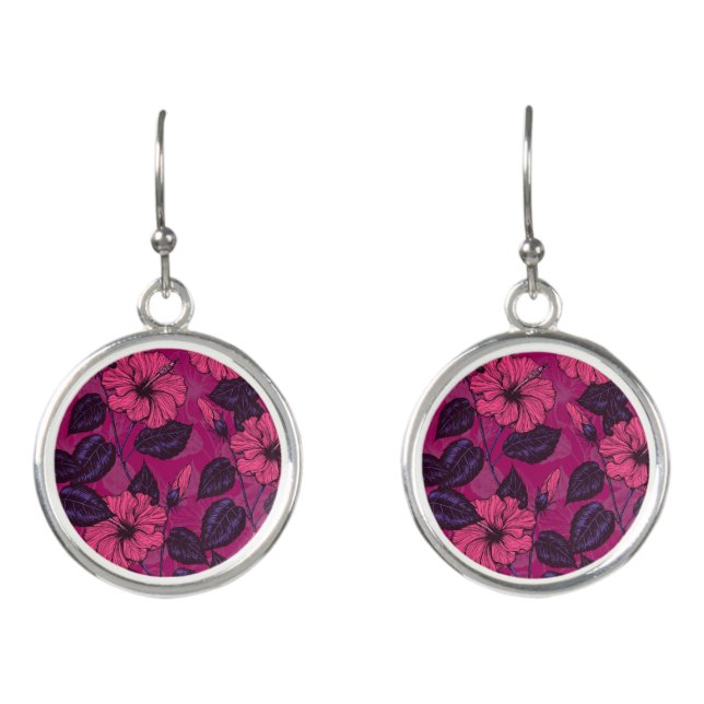 Hibiscus night earrings (Front)