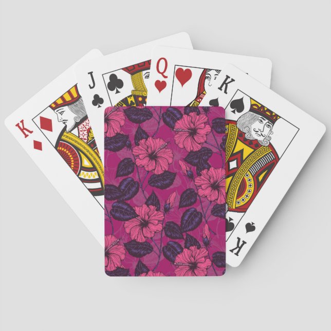 Hibiscus night poker cards (Back)