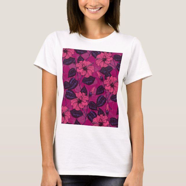 Hibiscus night T-Shirt (Front)