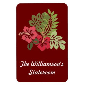 Hibiscus On Brown Stateroom Door Marker Magnet by CruiseReady at Zazzle