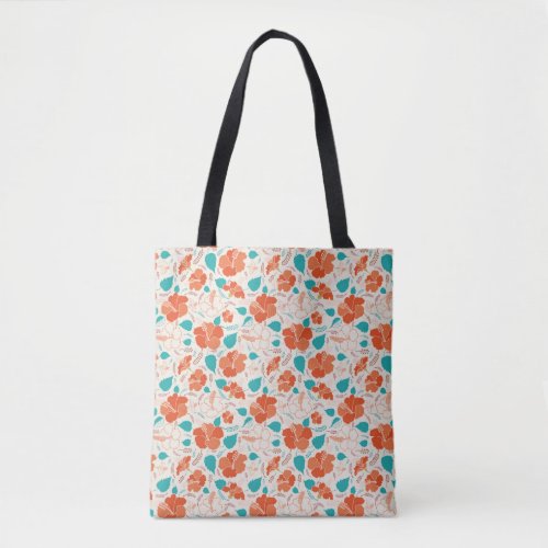 Hibiscus Orange Tote Bag    