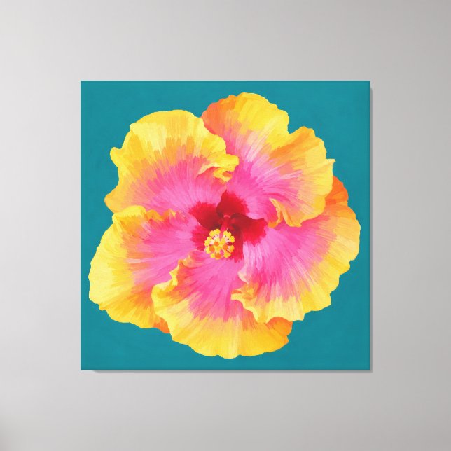 Hibiscus painting canvas print (Front)