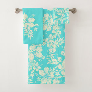 Hibiscus Pareau Distressed Hawaiian Coordinates Bath Towel Set