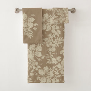 Hibiscus Pareau Distressed Hawaiian Coordinates Bath Towel Set