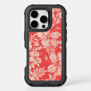 Hibiscus Pareau Distressed Hawaiian Coral iPhone 16 Pro Case