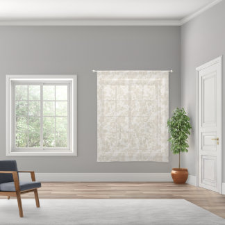 Hibiscus Pareau Distressed Hawaiian Cream Sheer Curtains