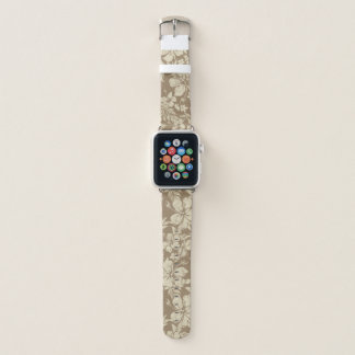 Hibiscus Pareau Distressed Hawaiian Floral- Cocoa Apple Watch Band