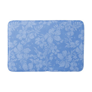 Hibiscus Pareau Distressed Hawaiian Floral- Peri Bathroom Mat