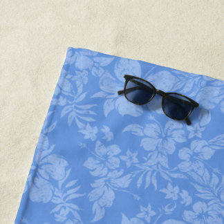 Hibiscus Pareau Distressed Hawaiian Floral- Peri Beach Towel
