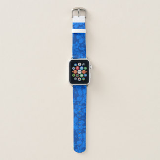 Hibiscus Pareau Distressed Hawaiian Floral- Royal Apple Watch Band