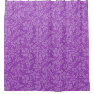 Hibiscus Pareau Distressed Hawaiian Floral Shower Curtain