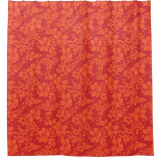 Hibiscus Pareau Distressed Hawaiian Floral Shower Curtain