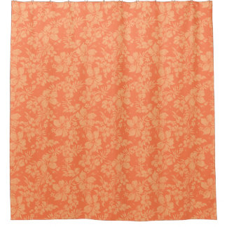 Hibiscus Pareau Distressed Hawaiian Floral Shower Curtain