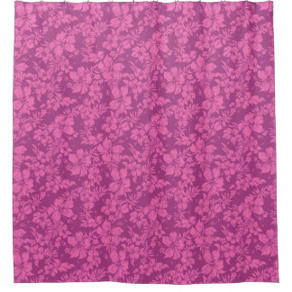 Hibiscus Pareau Distressed Hawaiian Floral Shower Curtain