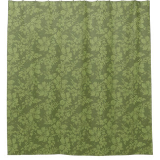Hibiscus Pareau Distressed Hawaiian Floral Shower Curtain