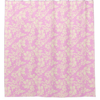 Hibiscus Pareau Distressed Hawaiian Floral Shower Curtain