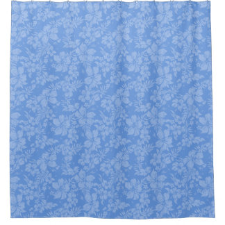 Hibiscus Pareau Distressed Hawaiian Floral Shower Curtain