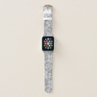 Hibiscus Pareau Distressed Hawaiian Floral- Silver Apple Watch Band