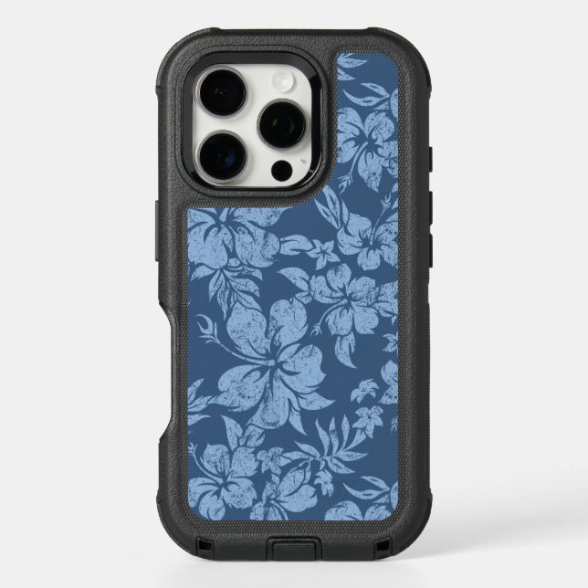 Hibiscus Pareau Distressed Hawaiian Otterbox iPhone Case (Back)