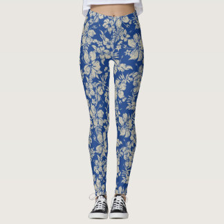 Hibiscus Pareau Distressed Hawaiian Tropical Leggings
