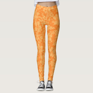 Hibiscus Pareau Distressed Hawaiian Tropical Leggings