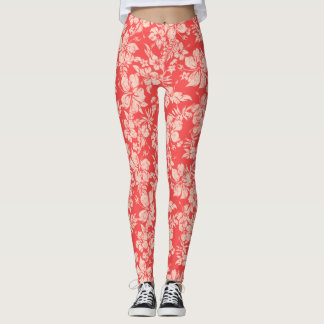 Hibiscus Pareau Distressed Hawaiian Tropical Leggings