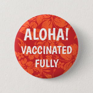 Hibiscus Pareau Distressed Hawaiian Vaccinated Button