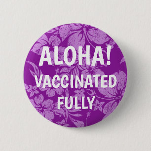 Hibiscus Pareau Distressed Hawaiian Vaccinated Button