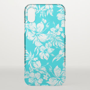 Hibiscus Pareau Hawaiian Floral Aloha - Turq iPhone X Case