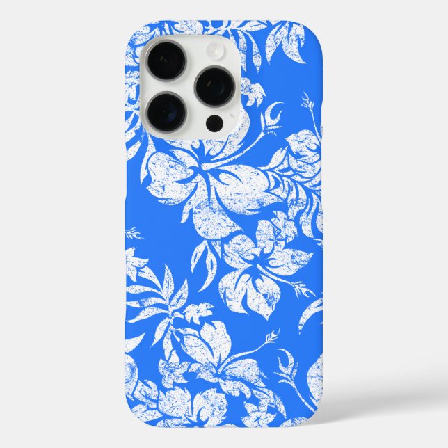 Hibiscus Pareau Hawaiian Floral Ocean Blue Case-Mate iPhone Case (Back)