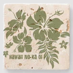 Hibiscus Pareau Hawaiian Floral Tiki Bar Coasters