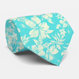 Hibiscus Pareau Hawaiian Floral Two-sided Printed Neck Tie